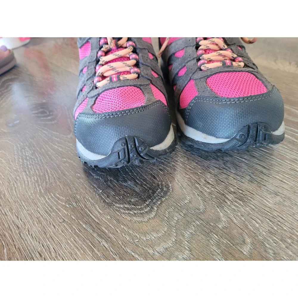 Columbia Youth Redmond Waterproof Hiking Shoes Charcoal Pink Size 3Y #6